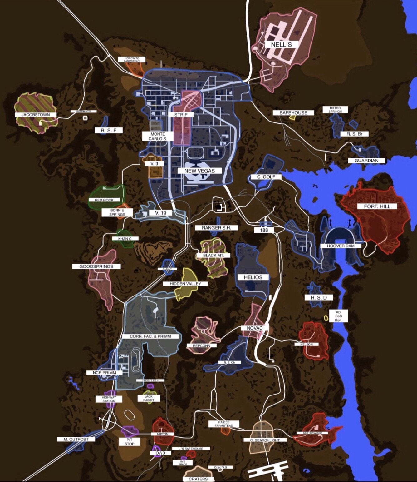 All Primary and Secondary locations map : r/fnv