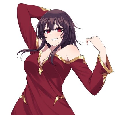OC][Fanart] I drew an 18-years-old, fully grown adult, college-aged version  of Megumin from KonoSuba! (4 versions!) : r/anime